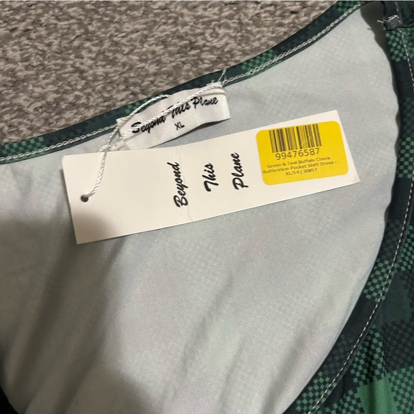 Beyond This Plane Green Plaid Dress - Picture 5 of 5